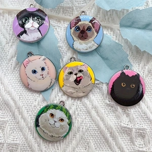 Jewelry Making Pendants - 10 ชิ้น จี้ห้อยรูปสัตว์การ์ตูนแมวเคลือบเงา สำหรับทำเครื่องประดับน่ารัก ต่างหู สร้อยคอ