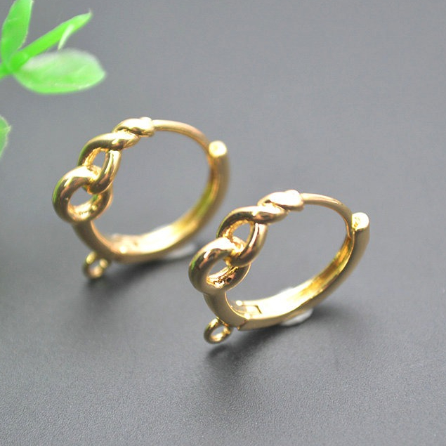 Jewelry Making Hoops - 30 PC Twisted รอบวงกลม 18K Gold