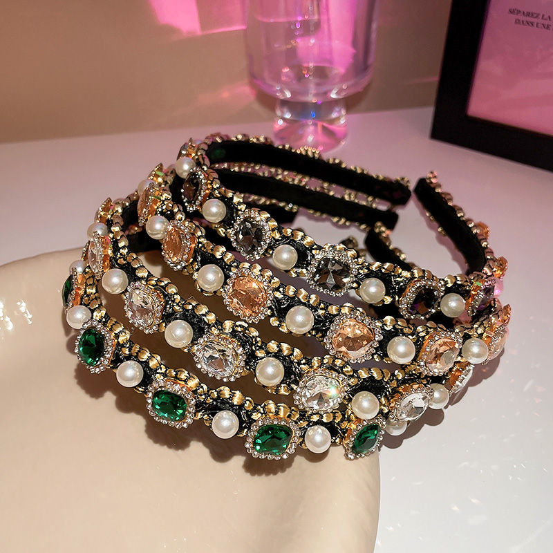 Jewelry Making Adults - ที่คาดผมหรูหราประดับเพชรเต็มเส้น ที่คาดผมมุกเทียม เครื่องประดับศีรษะสำหรับผู้หญิง งานปาร์ตี้ งานแต่งงาน เครื่องประดับผม