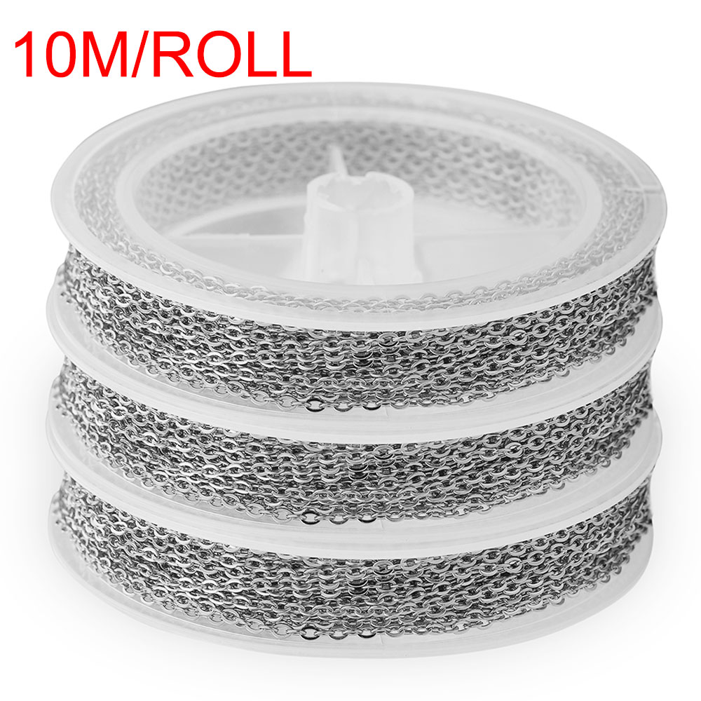 Chain Roll Cable - 10 M/ม้วนไม่มีสายสแตนเลสโซ่สร้อยคอสร้อยคอสร้อยคอ DIY ผลการค้นหาเครื่องประดับทําอุปกรณ์สินค้าจํานวนมากขายส่ง