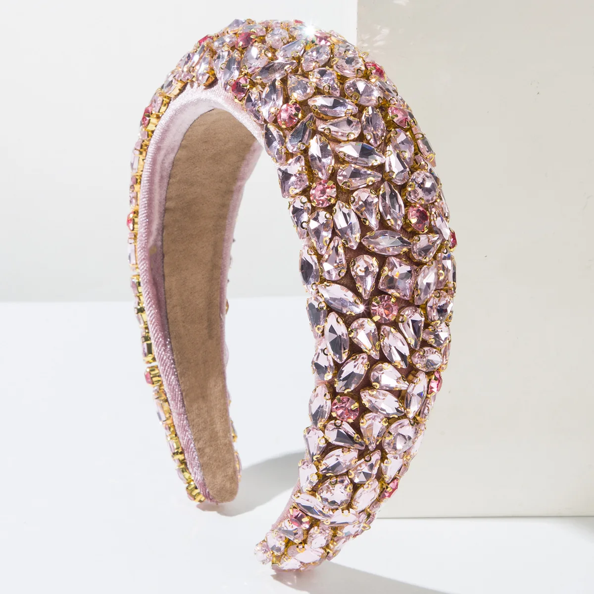 Jewelry Making Adults - หรูหราคริสตัลลูกปัดHeadbandsสําหรับผู้หญิงBling Sparklyกว้างเบาะHairband BaroqueผมHoop Prom Partyเครื่องประดับผมHeadwear