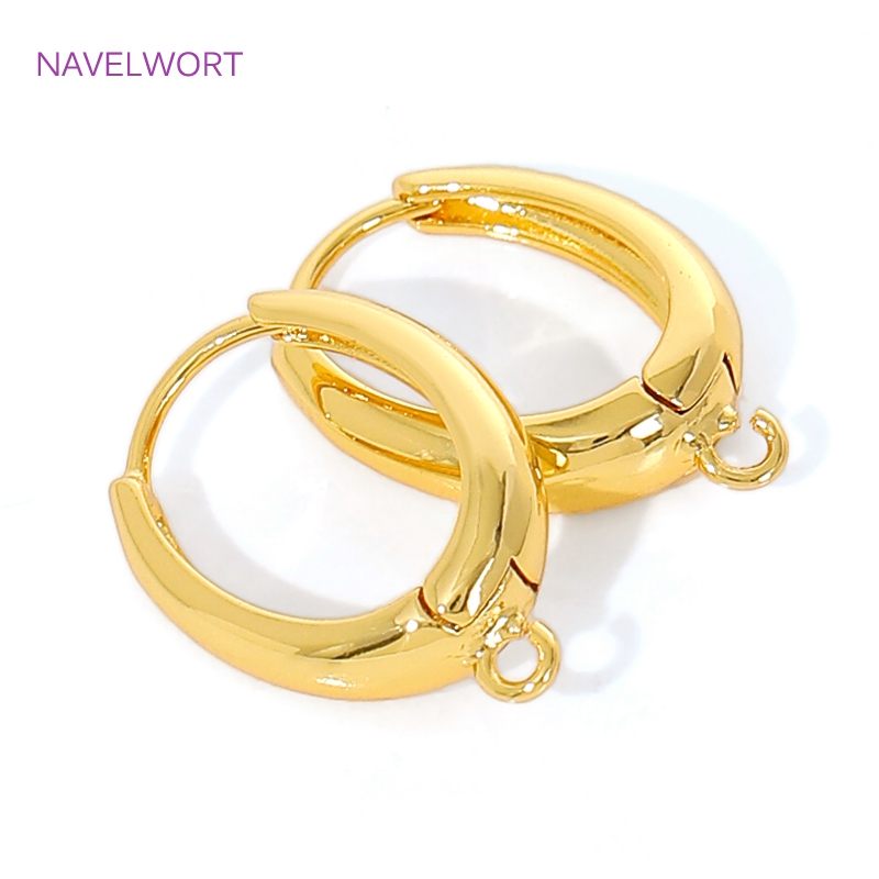 Jewelry Making Earring Supplies - ตะขอเกี่ยวต่างหูทองเหลืองชุบทอง 18K, ตัวล็อคต่างหูรูปวงรี, ตะขอเกี่ยวต่างหู, อุปกรณ์เสริมสำหรับต่างหู, วัสดุสำหรับทำเครื่องประดับ