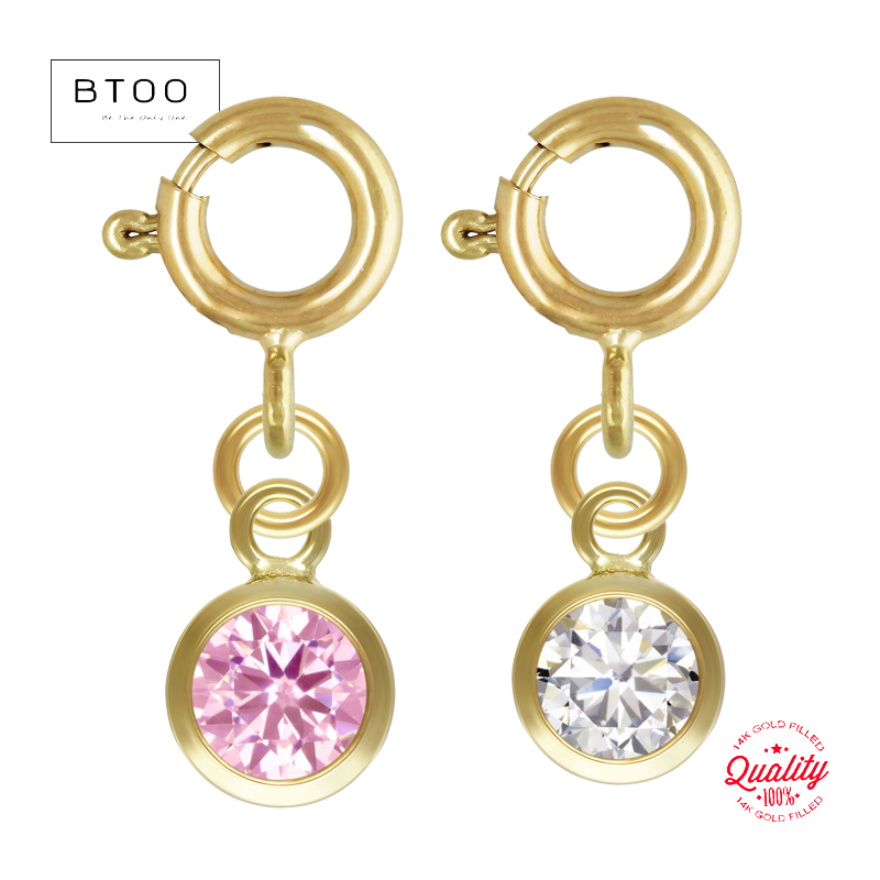 Jewelry Making Rings - ตัวล็อคแบบสปริงเคลือบทอง 14K พร้อมจี้ประดับพลอยประจำเดือนเกิดแบบ CZ ขายส่งสำหรับทำสร้อยข้อมือ สร้อยคอ