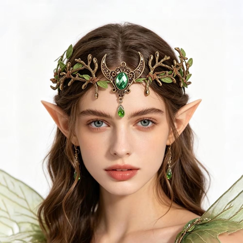 Jewelry Making Adults - มงกุฎเอลฟ์ลายเถาวัลย์ธีมป่าแฟชั่น เครื่องประดับแฟนตาซี เครื่องประดับศีรษะแฟนตาซี มงกุฎเอลฟ์ สำหรับงานปาร์ตี้ธีมเทพนิยาย