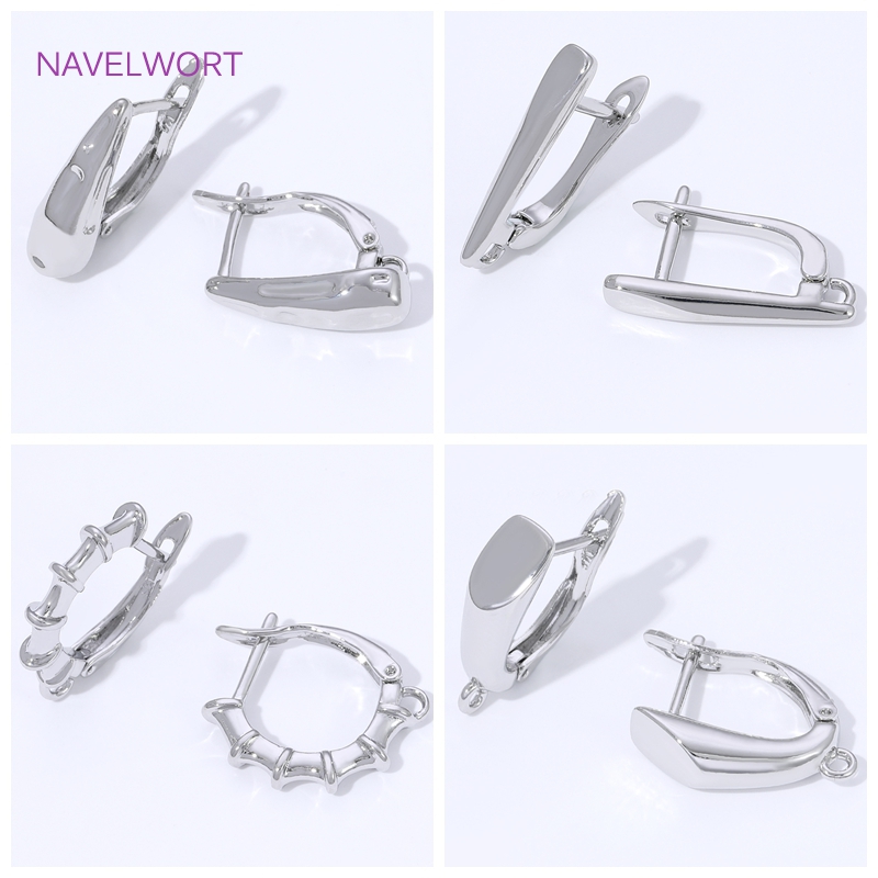 Jewelry Making Earring Supplies - ตะขอเกี่ยวต่างหูแบบเรียบ ชุบทอง 18K สำหรับทำต่างหู, ตะขอเกี่ยวต่างหูทองเหลือง, อุปกรณ์ทำเครื่องประดับ