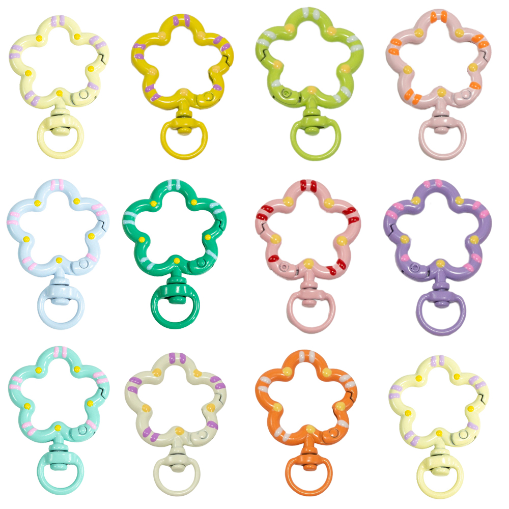 Jewelry Making Rings - 5pcs ดอกไม้โลหะ Lobster Claw Clasps หมุน