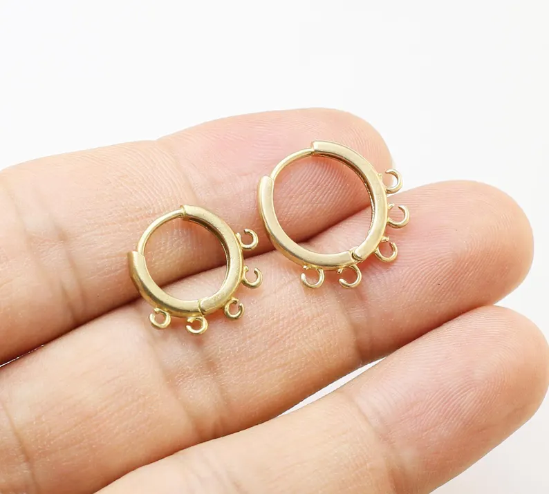 Jewelry Making Hoops - ห่วงหูทองเหลือง 10 ชิ้น, ต่างหู Leverback พร้อมห่วง,