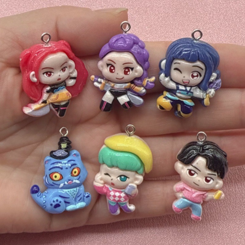 Jewelry Making Pendants - จี้การ์ตูนเรซิ่น 10 ชิ้น, ต่างหูทำเอง DIY, อุปกรณ์เสริมพวงกุญแจ