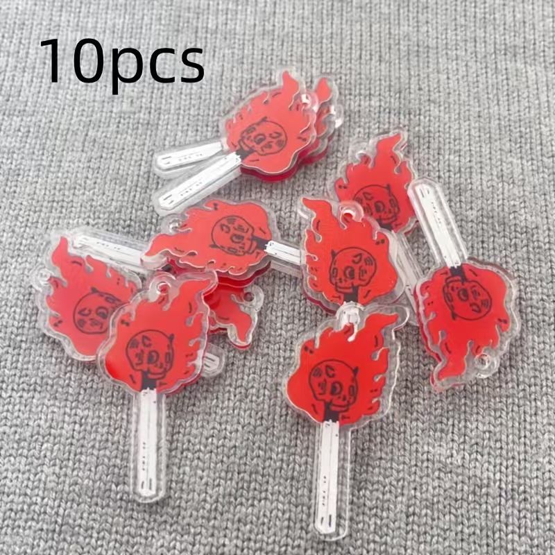 Jewelry Making Pendants - จี้อะคริลิคทรงหัวกะโหลก 10 ชิ้น, อุปกรณ์ทำเครื่องประดับ DIY สำหรับต่างหู