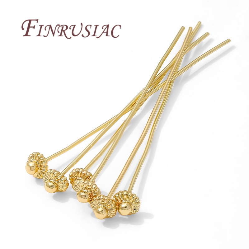 Jewelry Making Earring Supplies - 10/20 ชิ้น/ล็อต เข็มเคลือบทอง 18K สำหรับทำเครื่องประดับ, เข็มทองเหลืองรูปดอกไม้สำหรับต่างหู,