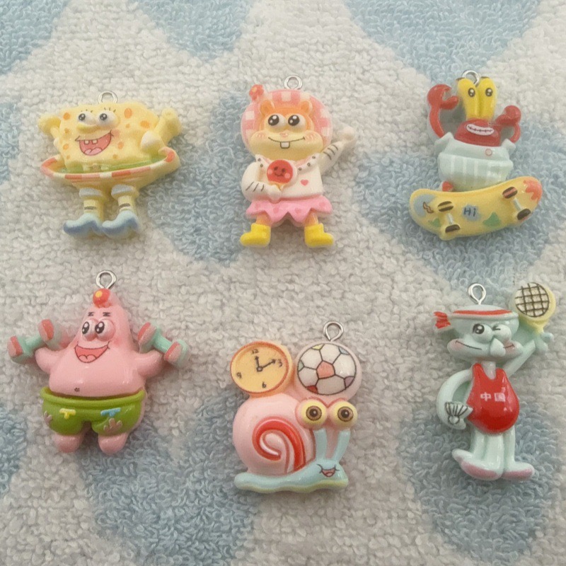 Jewelry Making Pendants - จี้เรซิ่นลายการ์ตูน 10 ชิ้น, ต่างหูทำเอง DIY, อุปกรณ์เสริมพวงกุญแจ