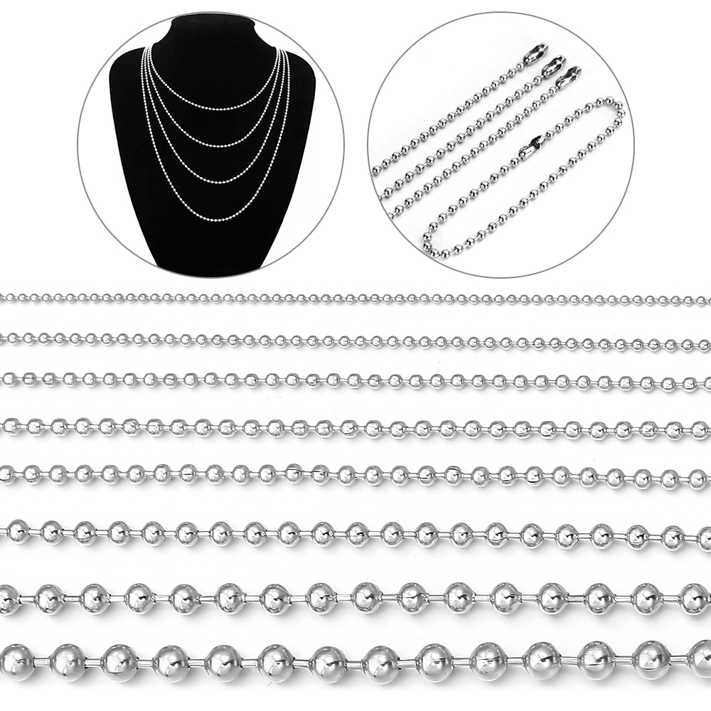 Chain Roll Cable - 5 หลา/ม้วนสแตนเลสสตีลลูกปัด 1.5-6 มม.สายโซ่จํานวนมากสําหรับเครื่องประดับ DIY ทําสร้อยคอสร้อยข้อมือ