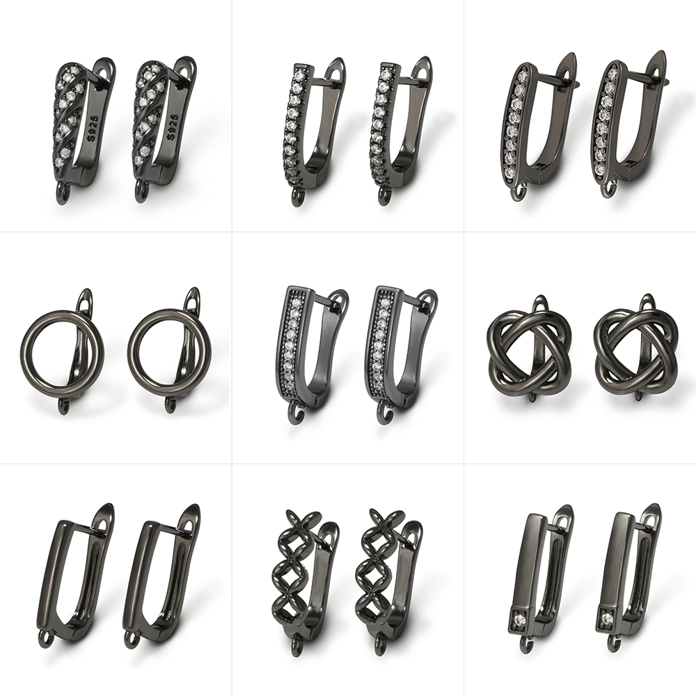 Jewelry Making Earring Supplies - YANASI ต่างหูทองเหลืองสีดำ 1 คู่ สำหรับทำเครื่องประดับ DIY