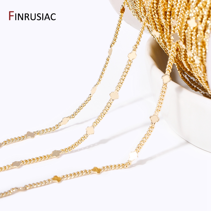 Chain Roll Cable - โซ่สายเลื่อมทองเหลืองชุบทอง14K สำหรับทำเครื่องประดับอุปกรณ์ทำสร้อยข้อมือสร้อยคอแบบทำมือ