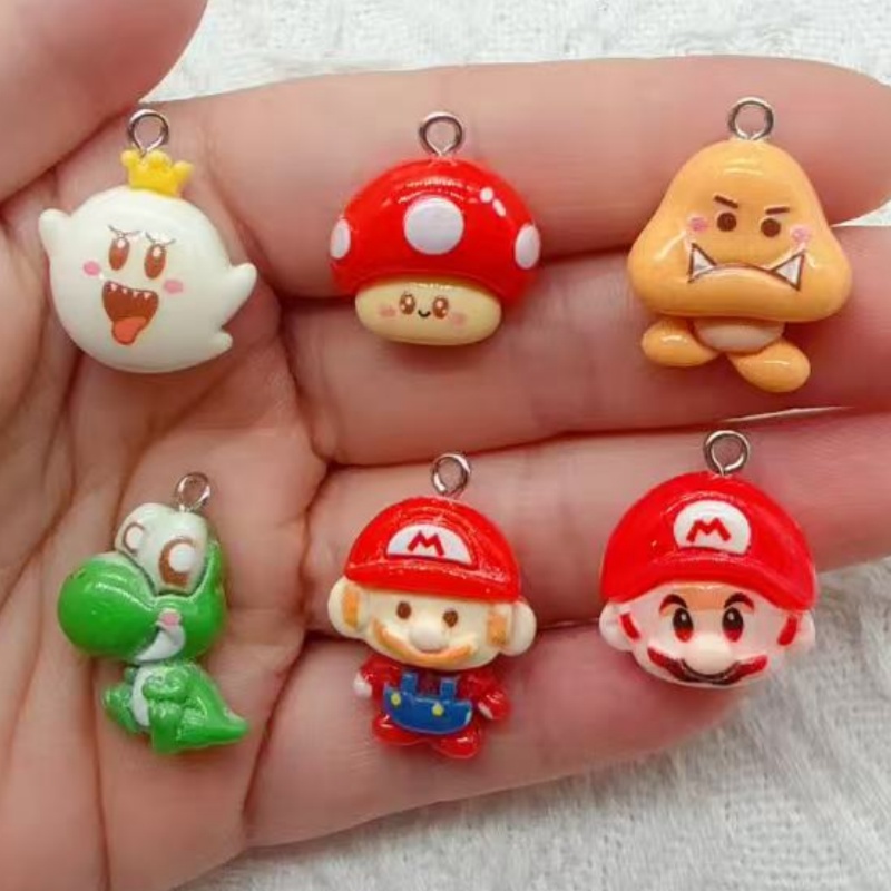 Jewelry Making Pendants - จี้การ์ตูนเรซิน 10 ชิ้น, อุปกรณ์ทำเครื่องประดับ DIY, ต่างหู,