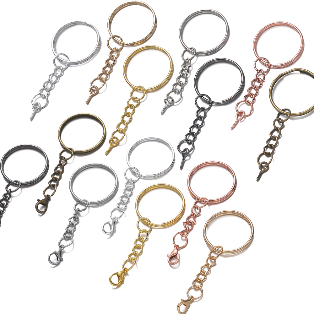 Jewelry Making Hoops - 10 ชิ้น/ล็อต ห่วงคล้องกุญแจแบบมีรูเกลียวขนาด 25 มม. พร้อมสกรูตาไก่