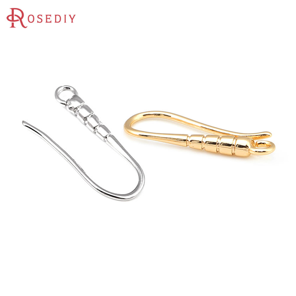 Jewelry Making Earring Supplies - 10PCS 19.5x7 มม.18K Gold สีทองเหลืองต่างหูตะขอคุณภาพสูงเครื่องประดับต่างหูอุปกรณ์ DIY