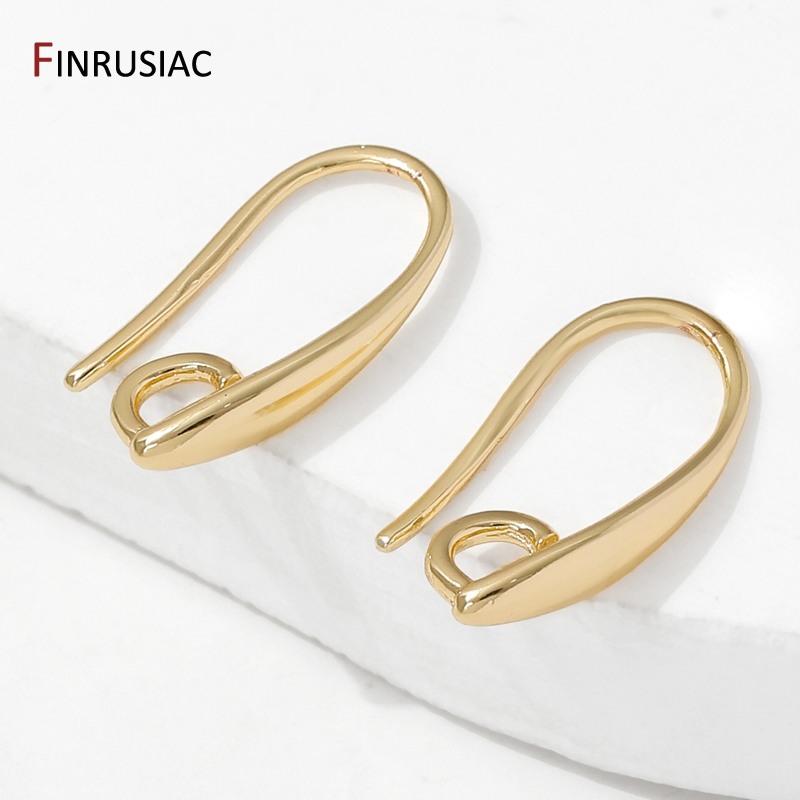 Jewelry Making Earring Supplies - ตะขอเกี่ยวต่างหูทอง 14K ชุบทองเหลือง แบบเรียบ สำหรับทำต่างหู อุปกรณ์ทำเครื่องประดับ
