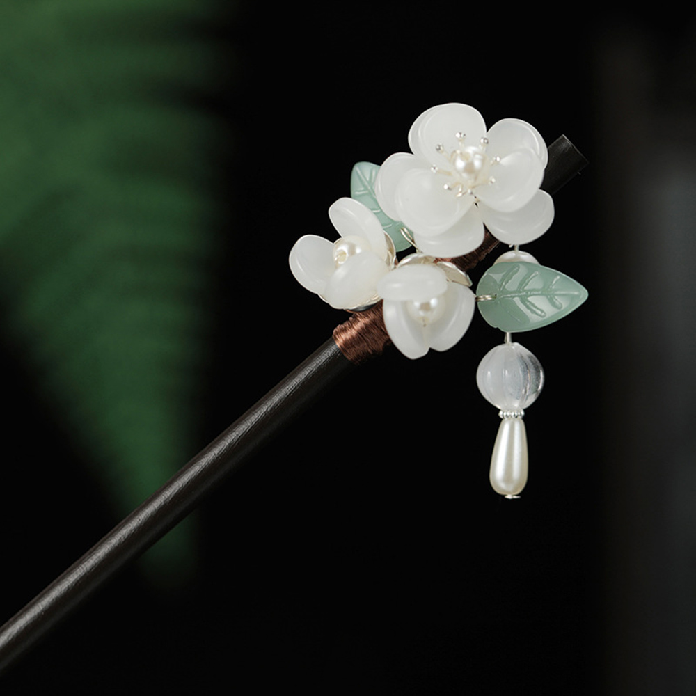 Jewelry Making Adults - Retro ดอกไม้ Hairpin ไข่มุกไม้จันทน์พู่ผมตะเกียบสําหรับ Hanfu คอสเพลย์จีน
