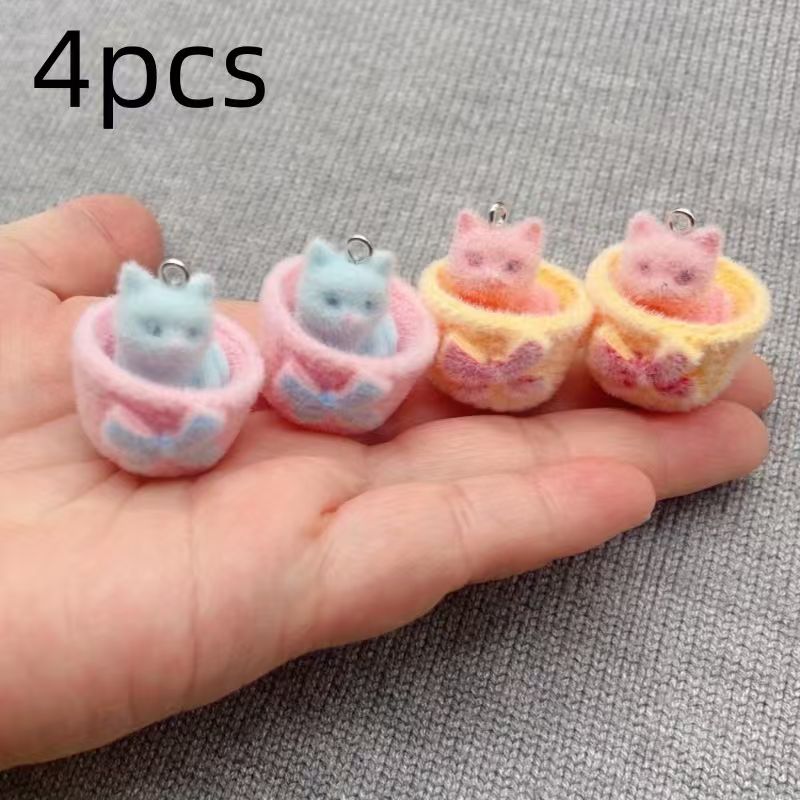 จี้แมวเรซิน 3D แบบนุ่ม 4 ชิ้น  - Jewelry Making Pendants บทวิจารณ์และราคา