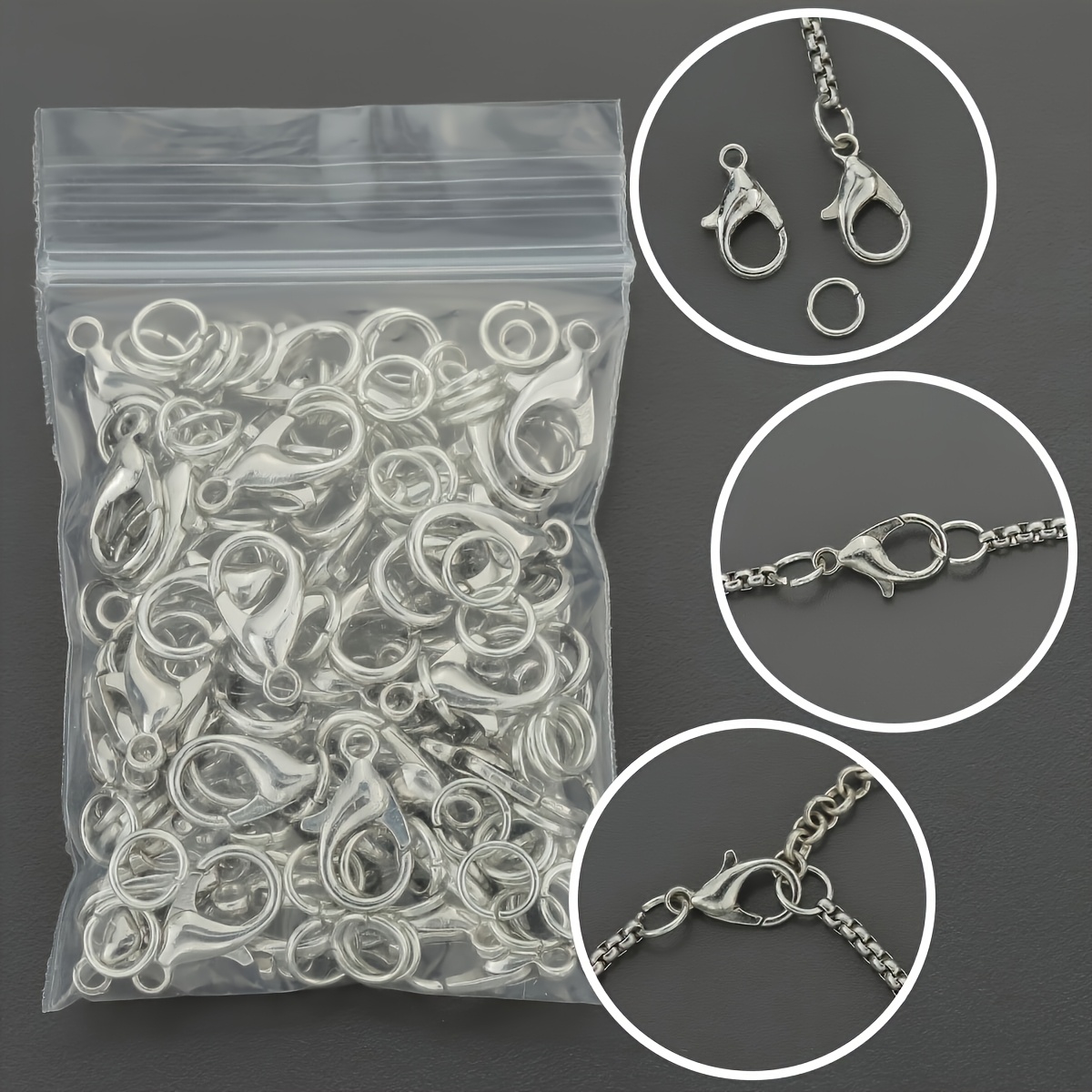 ตัวล็อคแบบก้ามปู 1/2/300 ชิ้น  - Jewelry Making Hoops บทวิจารณ์และราคา