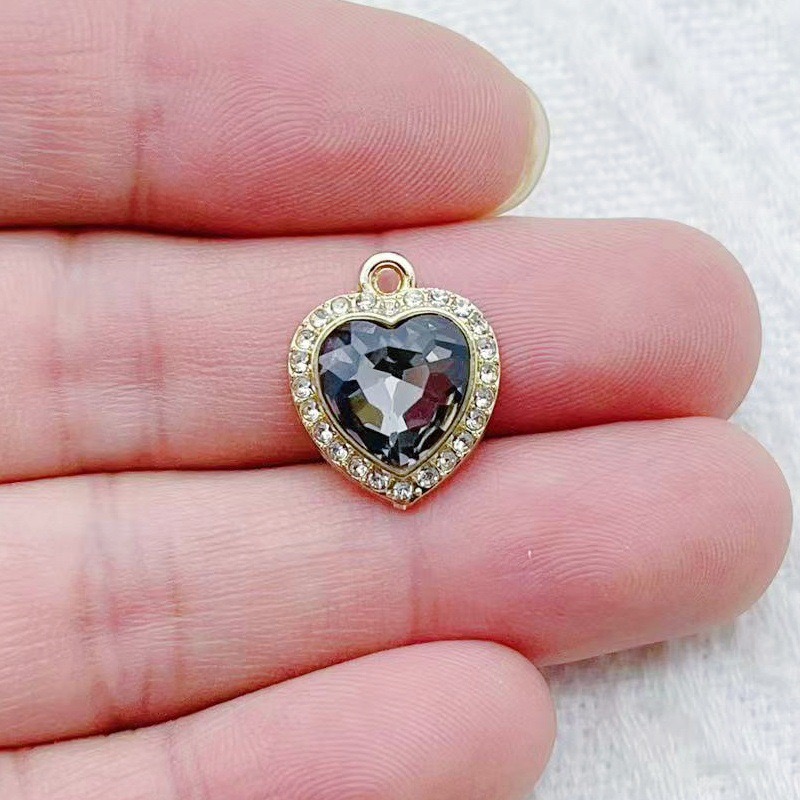 จี้รูปหัวใจฝังพลอยหลากสี 10 ชิ - Jewelry Making Pendants บทวิจารณ์และราคา
