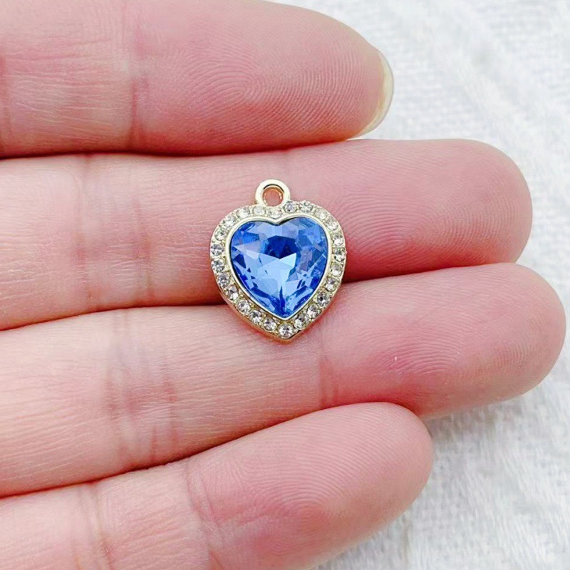จี้รูปหัวใจฝังพลอยหลากสี 10 ชิ - Jewelry Making Pendants บทวิจารณ์และราคา