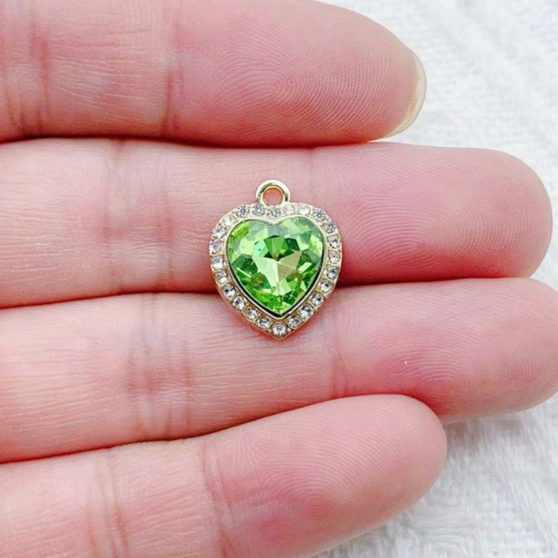 จี้รูปหัวใจฝังพลอยหลากสี 10 ชิ - Jewelry Making Pendants บทวิจารณ์และราคา