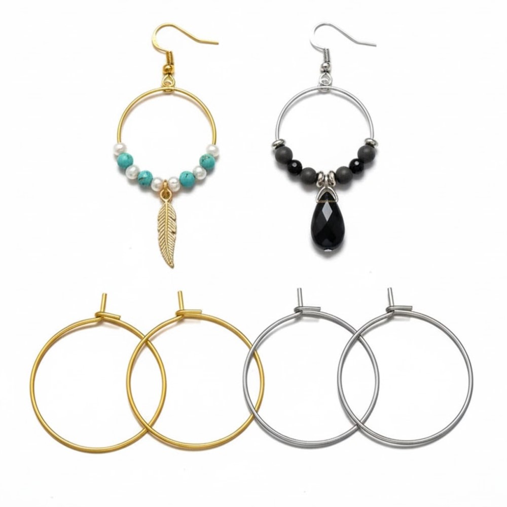 ต่างหูห่วงสแตนเลส 316 สีทอง/เง - Jewelry Making Rings บทวิจารณ์และราคา