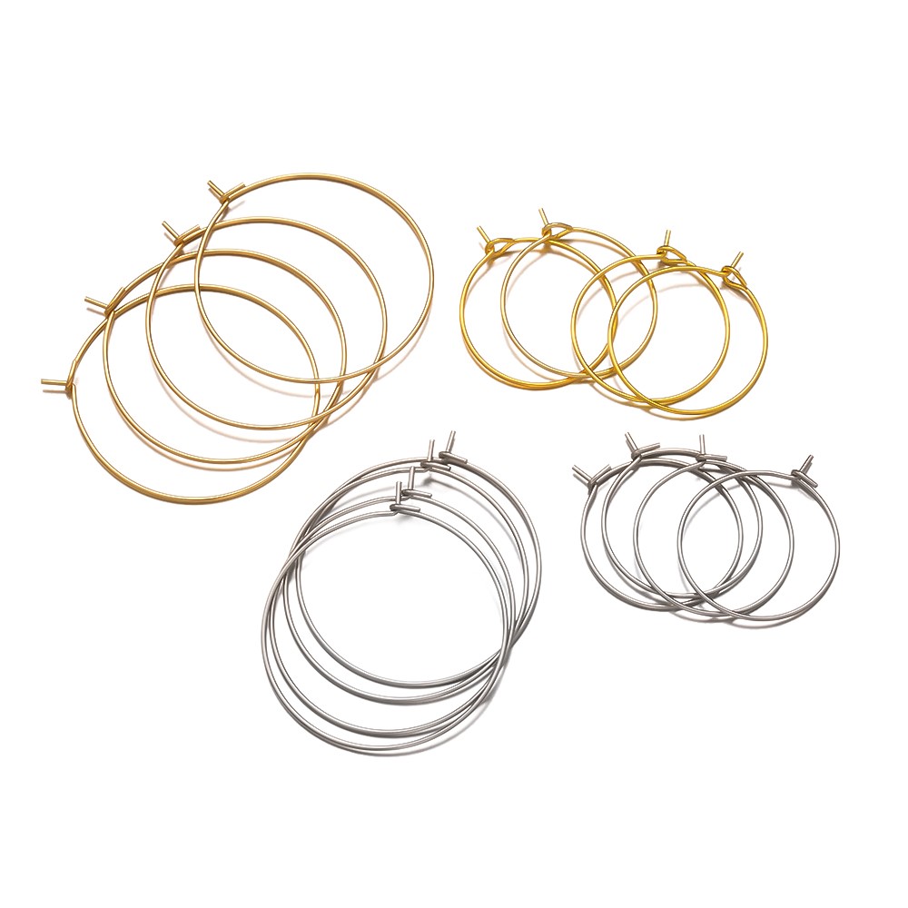 ต่างหูห่วงสแตนเลส 316 สีทอง/เง - Jewelry Making Rings บทวิจารณ์และราคา
