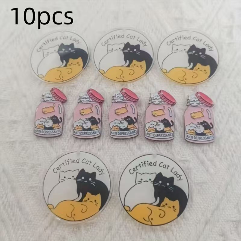 จี้อะคริลิคแมวน่ารัก 10 ชิ้น,  - Jewelry Making Pendants บทวิจารณ์และราคา