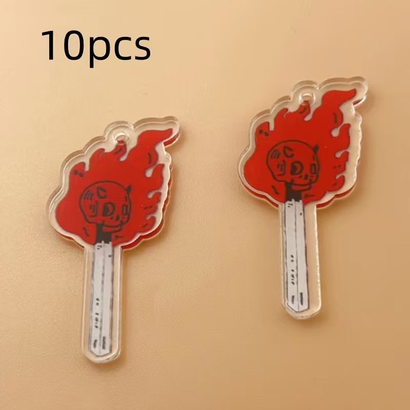 จี้อะคริลิคทรงหัวกะโหลก 10 ชิ้ - Jewelry Making Pendants บทวิจารณ์และราคา