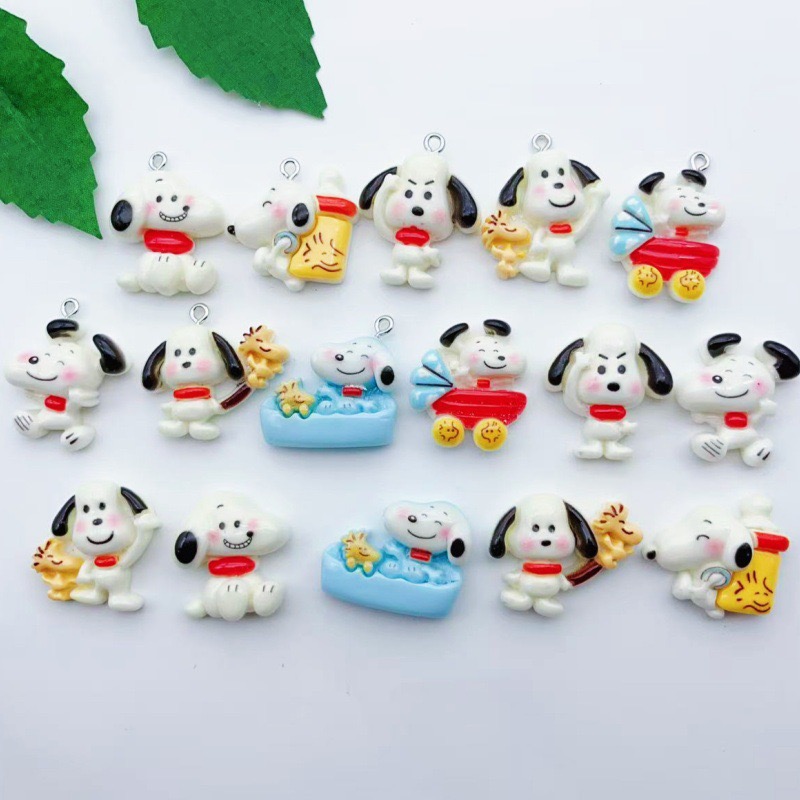 จี้รูปสุนัขการ์ตูนเรซิ่น 12 ชิ - Jewelry Making Pendants บทวิจารณ์และราคา