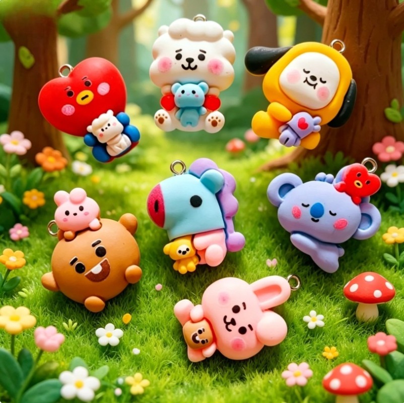 ชุด 7 ชิ้น BT21 ชาร์มการ์ตูนเร - Jewelry Making Earring Supplies บทวิจารณ์และราคา