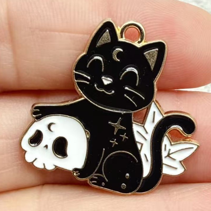 จี้แมวดำเคลือบอีนาเมลแท้ 10 ชิ - Jewelry Making Pendants บทวิจารณ์และราคา