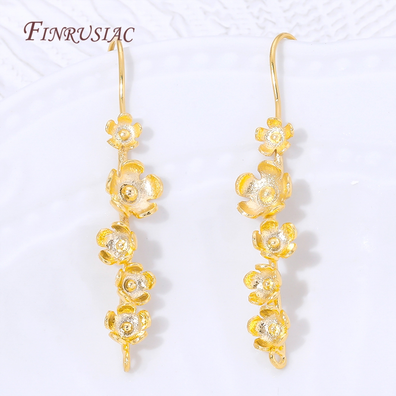 ตะขอเกี่ยวต่างหูรูปดอกไม้ชุบทอ - Jewelry Making Earring Supplies บทวิจารณ์และราคา