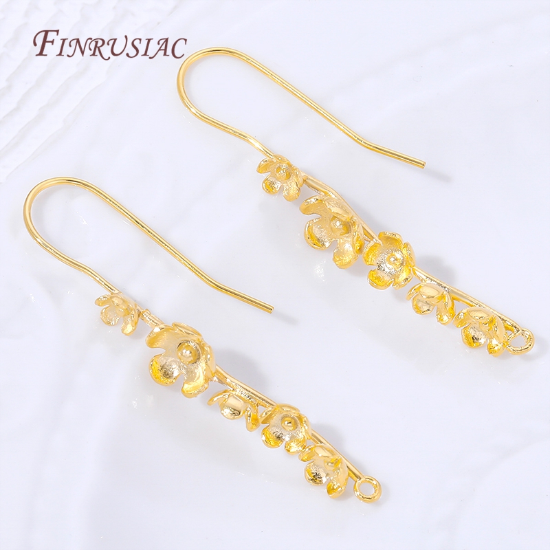 ตะขอเกี่ยวต่างหูรูปดอกไม้ชุบทอ - Jewelry Making Earring Supplies บทวิจารณ์และราคา