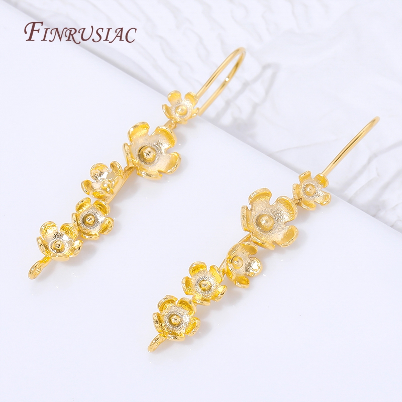 ตะขอเกี่ยวต่างหูรูปดอกไม้ชุบทอ - Jewelry Making Earring Supplies บทวิจารณ์และราคา
