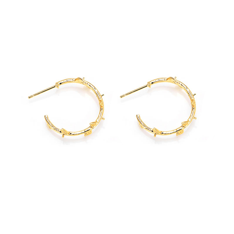 6PCS 18K Gold สีทองเหลืองครึ่ง - Jewelry Making Earring Supplies บทวิจารณ์และราคา