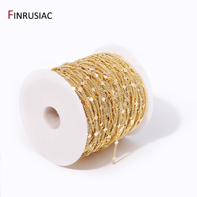 โซ่สายเลื่อมทองเหลืองชุบทอง14K - Chain Roll Cable บทวิจารณ์และราคา