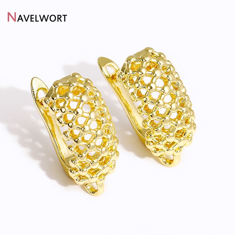 ตะขอเกี่ยวต่างหูแบบกลวงชุบทอง  - Jewelry Making Earring Supplies บทวิจารณ์และราคา