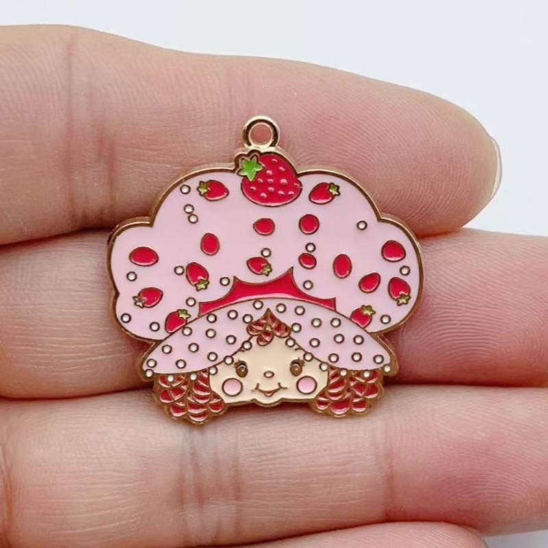 10 ชิ้น จี้โลหะเคลือบลายสตรอว์ - Jewelry Making Pendants บทวิจารณ์และราคา